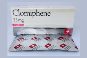 Clomiphene citrate with prescription-required label