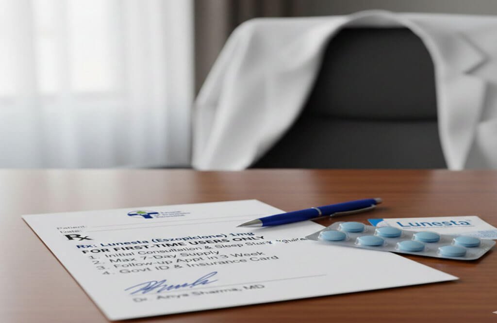 doctor evaluating patient for first time lunesta prescription
